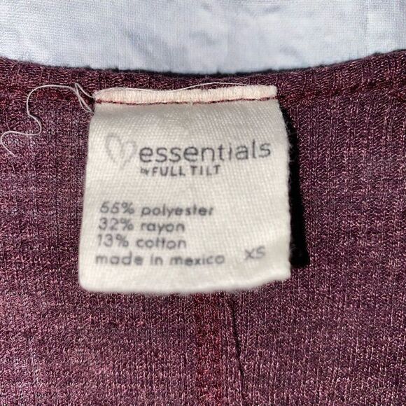 Essentials by full tilt Longsleeve scoopneck hi low lightweight ribbed top sz XS - Picture 4 of 7